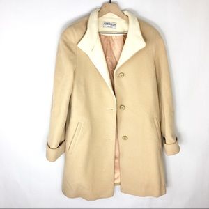 TRENDY Vintage Camel Lambs Wool Trench Coat